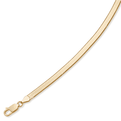 Flad Slange 8 Karat Guld Halskæde fra Støvring Design