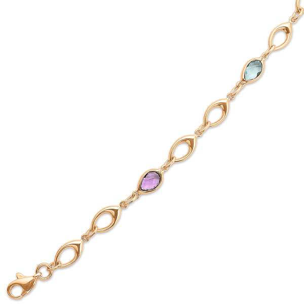 8 Karat Guld Halskæde fra Støvring Design med Ametyst Og Topas