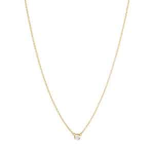 Georg Jensen Signatur Diamond 1652A halskæde med vedhæng i guld med brillant 0,05ct