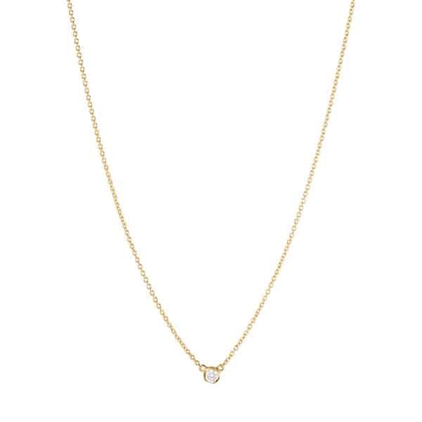 Georg Jensen Signatur Diamond 1652A halskæde med vedhæng i guld med brillant 0,05ct
