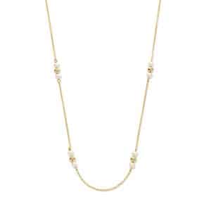 Spirit Icons Ophelia 14 Karat Guld Halskæde med Ferskvandsperler og Diamanter 0,08 Carat W/VS