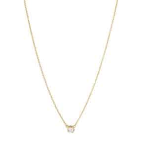 Georg Jensen Signatur Diamond 18 kt. guld halskæde med vedhæng med brillant 0,10ct