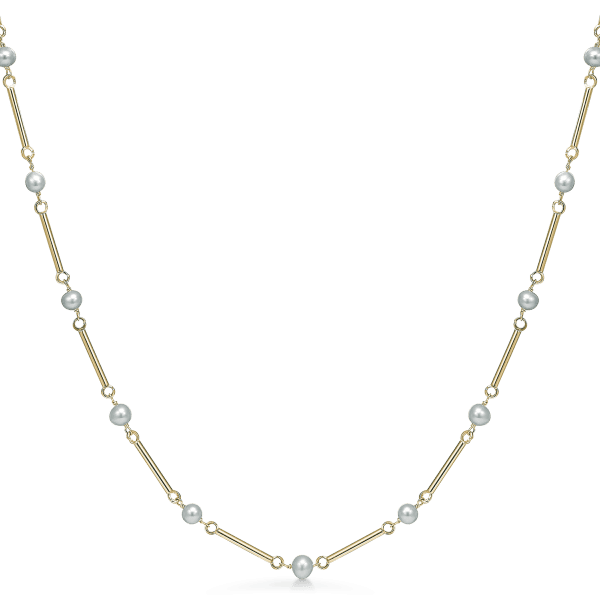 8 Karat Guld Halskæde fra Støvring Design med Ferskvandsperler