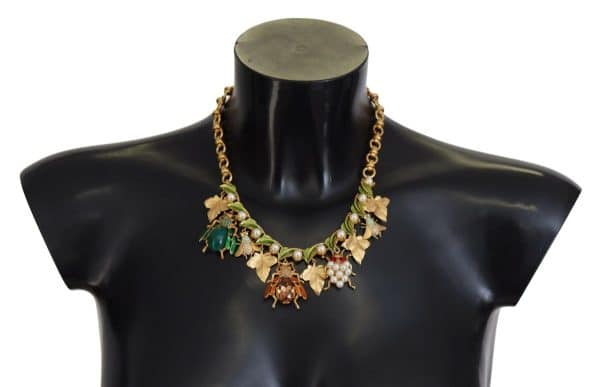 Dolce & Gabbana Guld Crystal Logo Halskæde Smykke