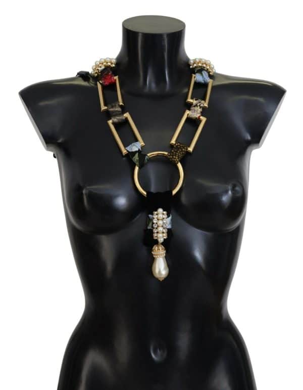 Dolce & Gabbana Guld Tone Crystal Halskæde Smykke