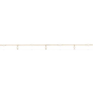 Scrouples Halskæde ferskvandsperle 42+3cm i 9 karat guld.